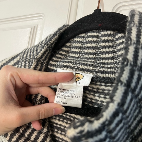 Vintage Talbots Wool Angora Blend Striped Thick Sweater - Picture 9 of 14